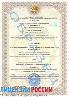 Образец разрешение Красный Сулин Сертификат ISO 50001